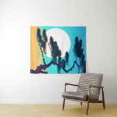 Cypress Tree en Volle Maan Wandkleed (In Situ (horizontaal))