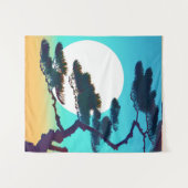 Cypress Tree en Volle Maan Wandkleed (Voorkant (horizontaal))