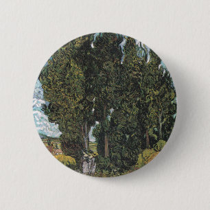 Cypress Trees van Van Gogh Ronde Button 5,7 Cm