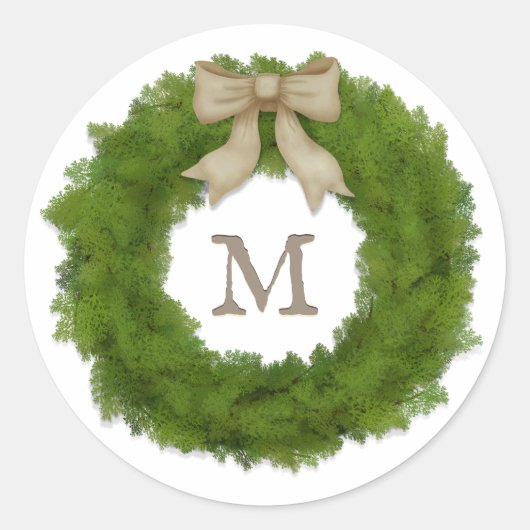 Cypress Wreater met aangepaste monogrammen van ivo Ronde Sticker (Voorkant)