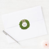 Cypress Wreater met aangepaste monogrammen van ivo Ronde Sticker (Envelop)
