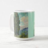 Cypressen van Van Gogh Koffiemok (Voorkant links)