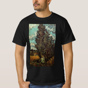 Cypresses en Two Women door Vincent van Gogh T-shirt