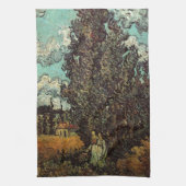 Cypresses en Two Women door Vincent van Gogh Theedoek (Verticaal)