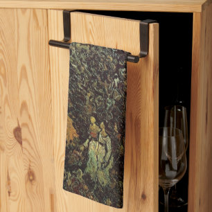 Cypresses en Two Women door Vincent van Gogh Theedoek