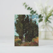 Cypresses met Vrouw Figures van Vincent van Gogh Briefkaart (Staand voorkant)