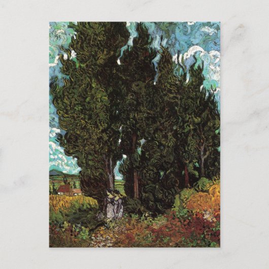 Cypresses met Vrouw Figures van Vincent van Gogh Briefkaart (Voorkant)