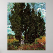 Cypresses met Vrouw Figures van Vincent van Gogh Poster (Voorkant)