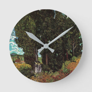 Cypresses met Vrouw Figures van Vincent van Gogh Ronde Klok