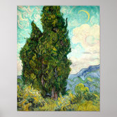 Cypresses tree Vincent Van Gogh landscape Fine Art Poster (Voorkant)