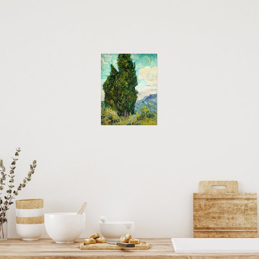 Cypresses tree Vincent Van Gogh landscape Fine Art Poster (Keuken)