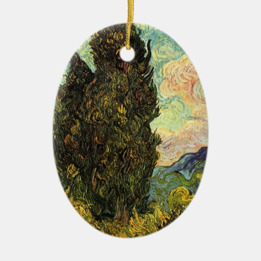 Cypresses van Vincent van Gogh Keramisch Ornament (Voorkant)