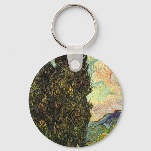 Cypresses van Vincent van Gogh Sleutelhanger (Voorkant)