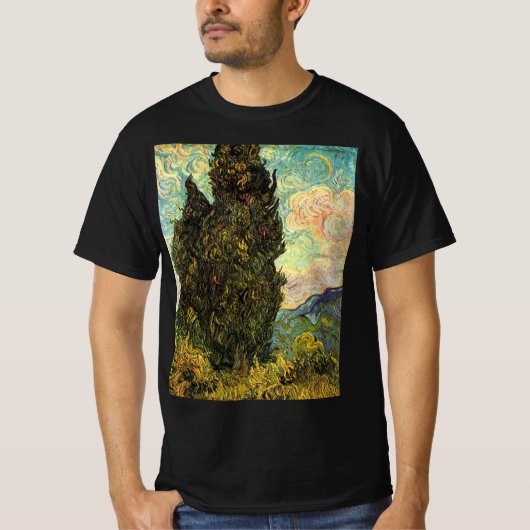 Cypresses van Vincent van Gogh T-shirt (Voorkant)