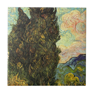 Cypresses van Vincent van Gogh Tegeltje
