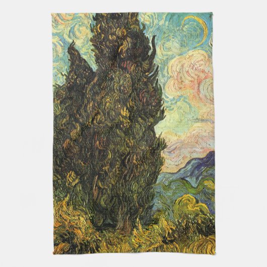 Cypresses van Vincent van Gogh Theedoek (Verticaal)