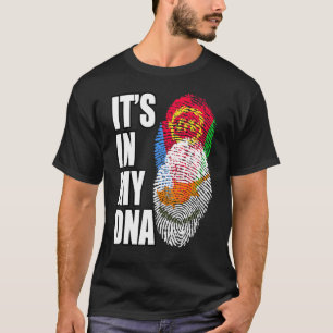 Cypriotisch en Eritrees Mix DNA-vlaggenerfgoed T-shirt