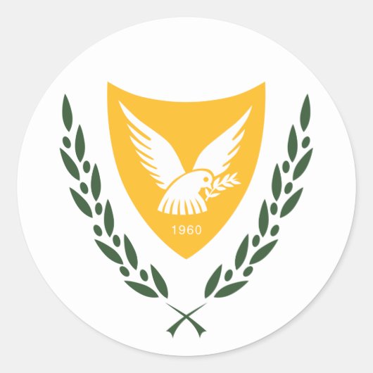 Cypriotisch wapen, Cyprus Ronde Sticker (Voorkant)