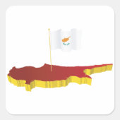 Cypriotische kaart vierkante sticker (Voorkant)