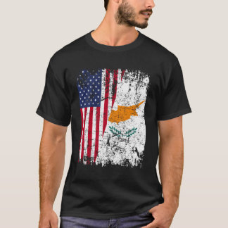 Cypriotische roots Half Amerikaanse vlag VS Cyprus T-shirt