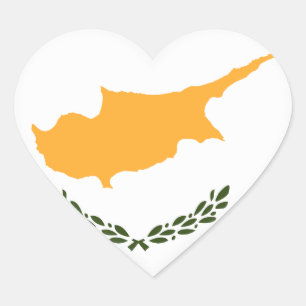 Cypriotische vlag hart sticker