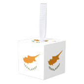 Cypriotische vlag kubus ornament (Voorkant hoekig)