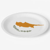 Cypriotische vlag papieren bordje (Gekanteld)