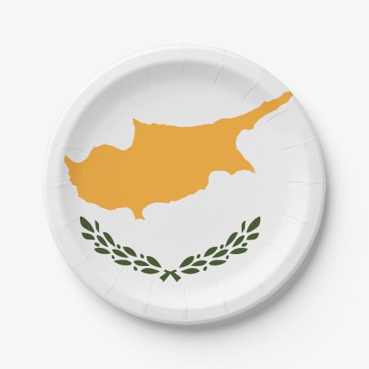 Cypriotische vlag papieren bordje (Voorkant)