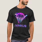 Cyprus 80s Vaporware Palm Tree Retro Souve T-shirt (Voorkant)