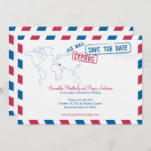Cyprus Air Mail Wedding Save the Date (Voorkant / Achterkant)