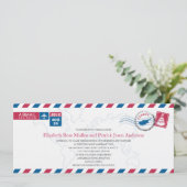 Cyprus Airmail Wedding Invitation Kaart (Staand voorkant)