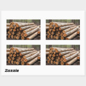 Cyprus brandhout stapel rechthoekige sticker (Vel)