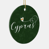 Cyprus Flag Heart, Cyprus Keramisch Ornament (Rechts)