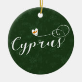 Cyprus Flag Heart, Cyprus Keramisch Ornament (Voorkant)