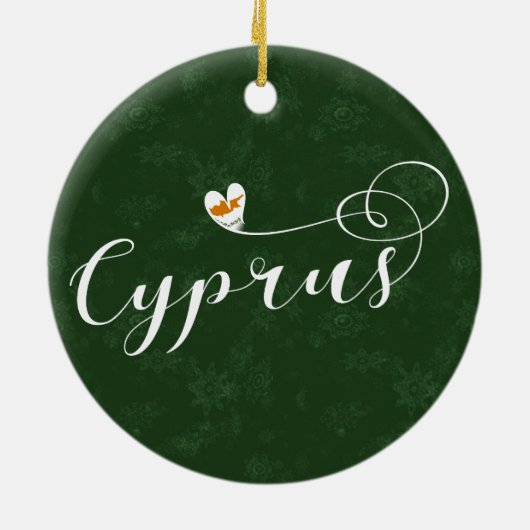 Cyprus Flag Heart, Cyprus Keramisch Ornament (Achterkant)