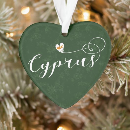Cyprus Flag Heart, Cyprus Ornament (Boom)