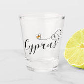Cyprus Flag Heart, Cyprus Shot Glas (Voorkant)