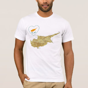 Cyprus Flag Heart en Map T-Shirt