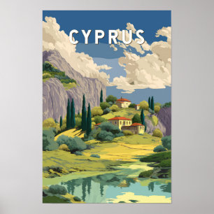 Cyprus Illustratie Reis Kunst Vintage Poster