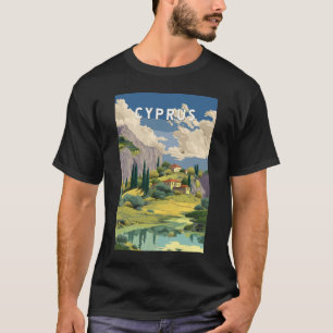 Cyprus Illustratie Reis Kunst Vintage T-shirt