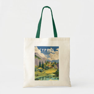 Cyprus Illustratie Reis Kunst Vintage Tote Bag