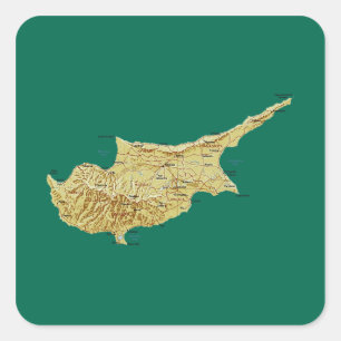 Cyprus Kaart Sticker