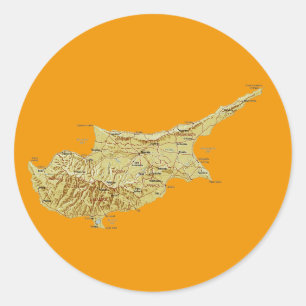 Cyprus kaart sticker