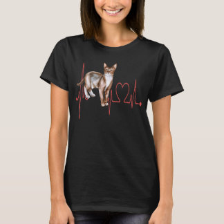 Cyprus Kat Hartslag EKG Kat Mam Kat Papa Kat Liefh T-shirt