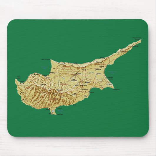 Cyprus Map Mousepad Muismat (Voorkant)