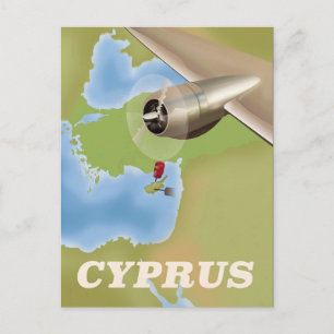 Cyprus map vintage-poster briefkaart