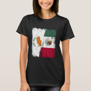 Cyprus Mexico Halve Vlag Cypriotisch Mexicaanse Af T-shirt
