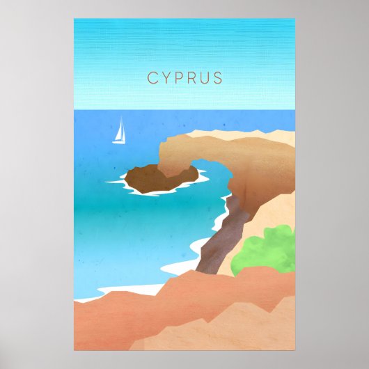Cyprus Minimal Travel Poster (Devant)