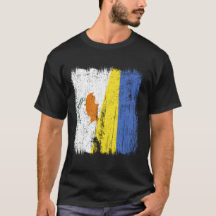 Cyprus Oekraine Half Vlag Cypriotische Oekraïense T-shirt