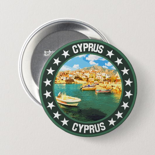 Cyprus Ronde Button 7,6 Cm (Voorkant /achterkant)